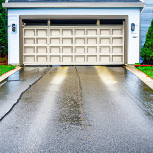 Suburban Westfield, NJ home with an insulated garage door, driveway and wet pavement visible in morning light.